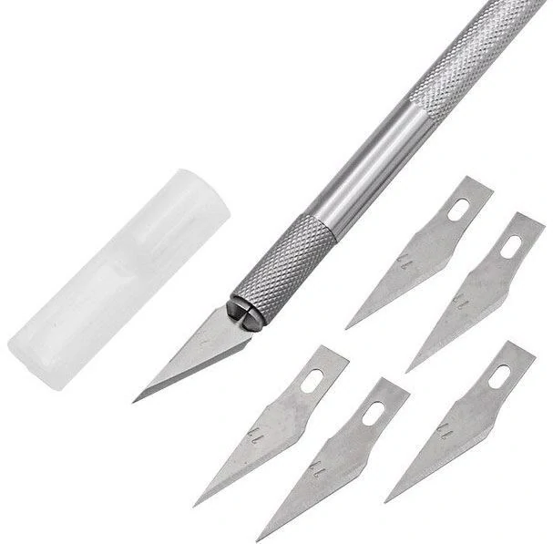 Nůž modelářský řezací, 6x čepel ,