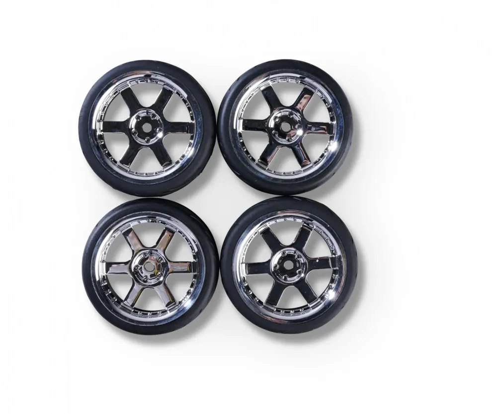 Silniční kola 6-paprskové 1:10, chrom,